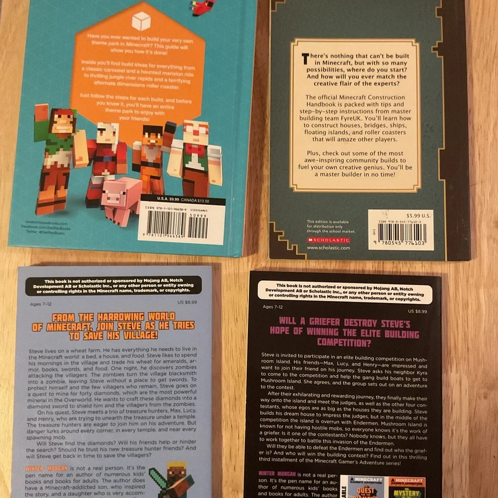 Minecraft Video Game Book Collection Lot of 6